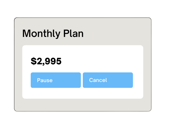 Pause or cancel plan anytime